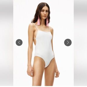 BNWT Alexander Wang White Minimalist One-Piece Swimsuit